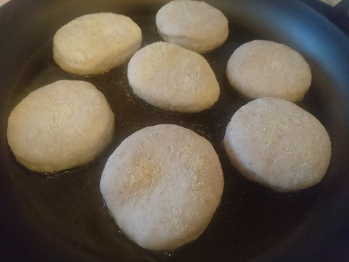 English breakfast muffins in pan