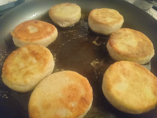 English breakfast muffins in pan